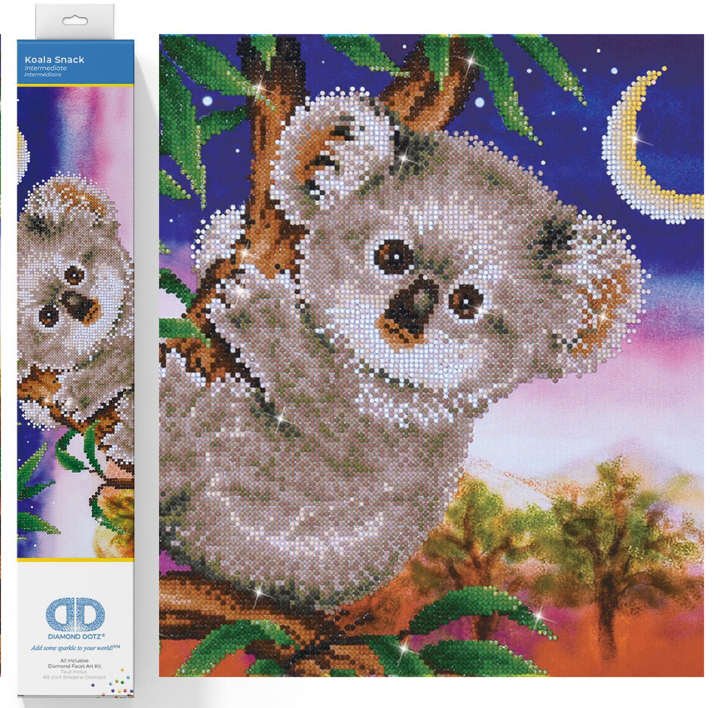 Diamond Dotz Koala Snack Diamond Painting Kits for Adults - Diamond Art Kits a Relaxing Creative Craft Kit with Dotz Gems 14.6x18.9