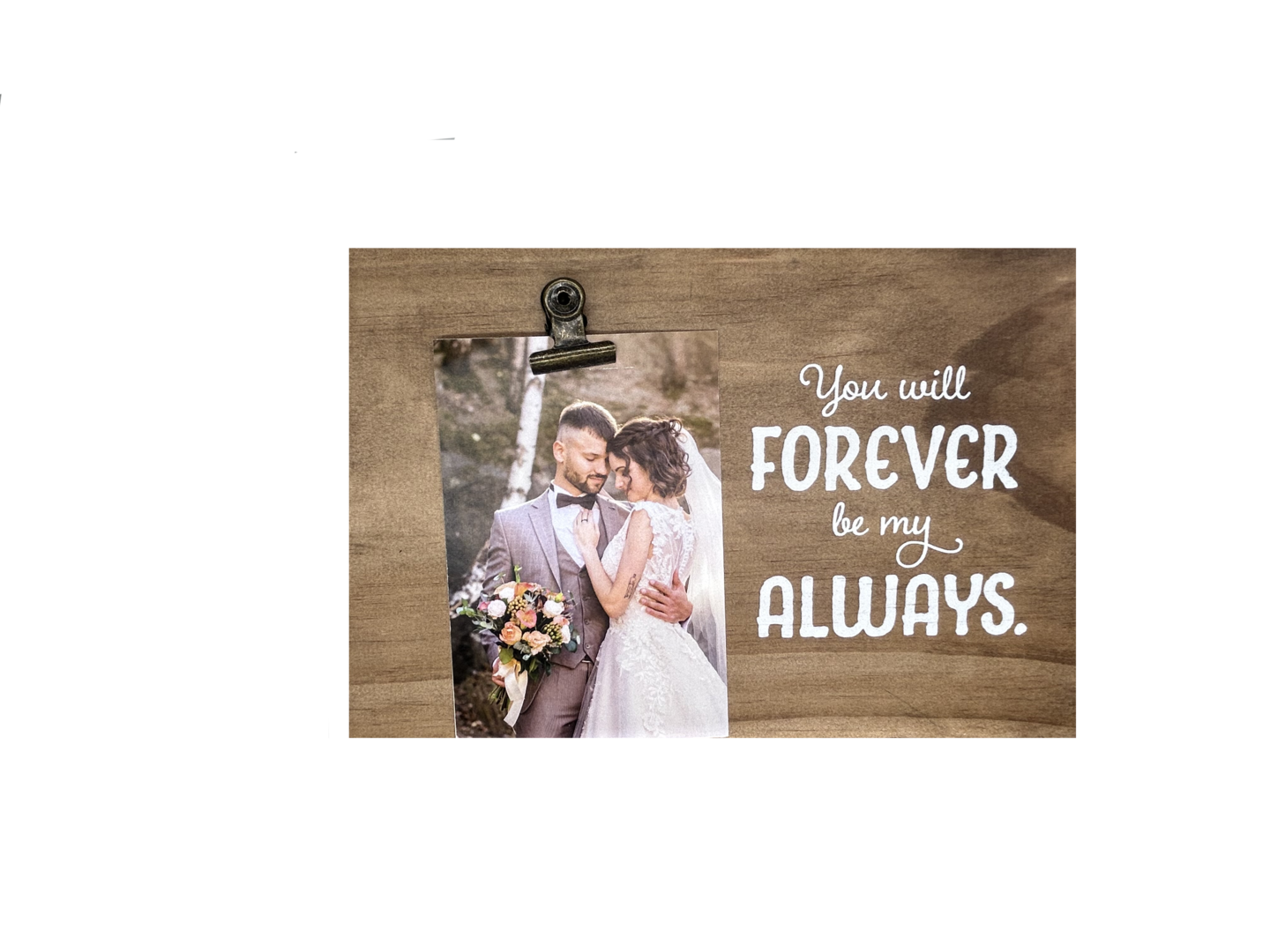 Decorative Wood Clip Frame: Wedding