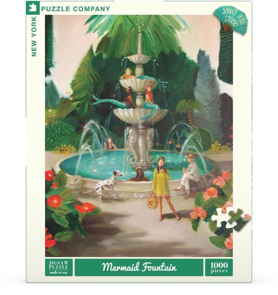 New York Puzzle Company Mermaid Fountain 1000 Piece Puzzle