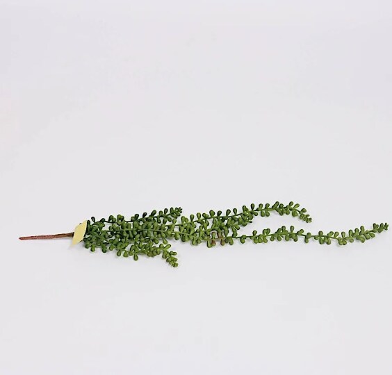 2 Green 23&#x22; Artificial Succulents Faux String Hanging Plants