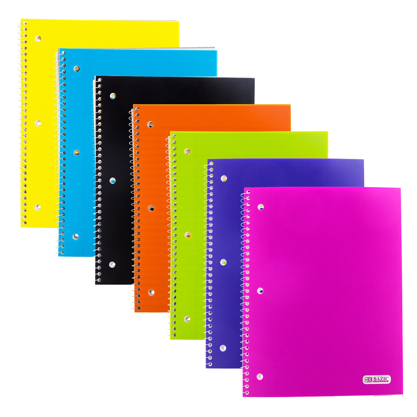 BAZIC Notebook Spiral W/R 1-Subject Poly Cover 70 Ct.