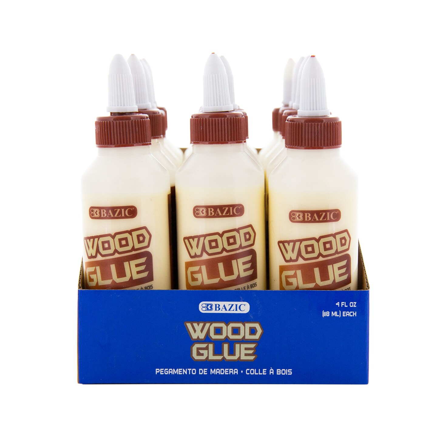 BAZIC Wood Glue 4 FL OZ (118 mL) w/ PDQ Display