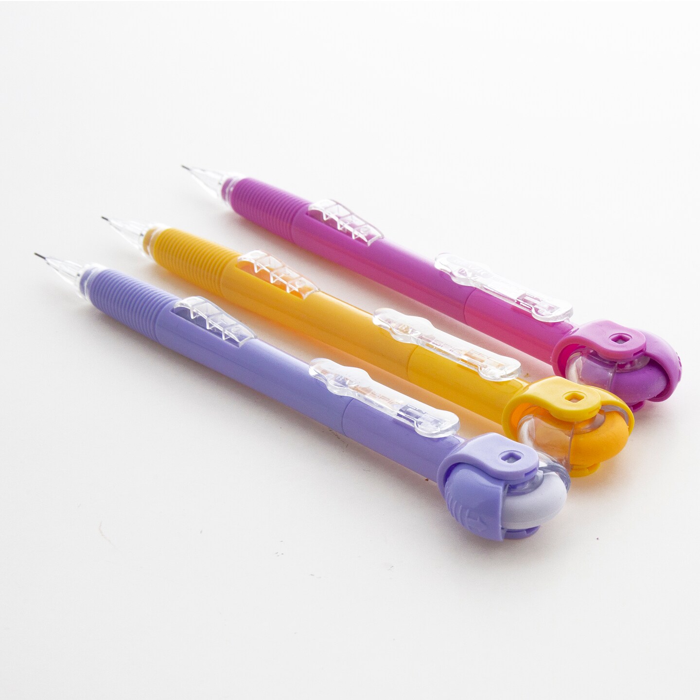 BAZIC 0.7 mm Mechanical Pencil w/ Spinner Top Eraser (3/Pack)