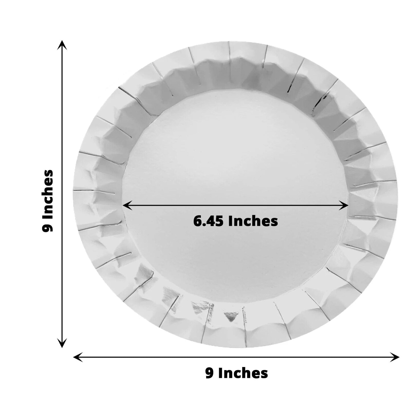 25 Geometric Round 9" Metallic Disposable Dinner PAPER PLATES