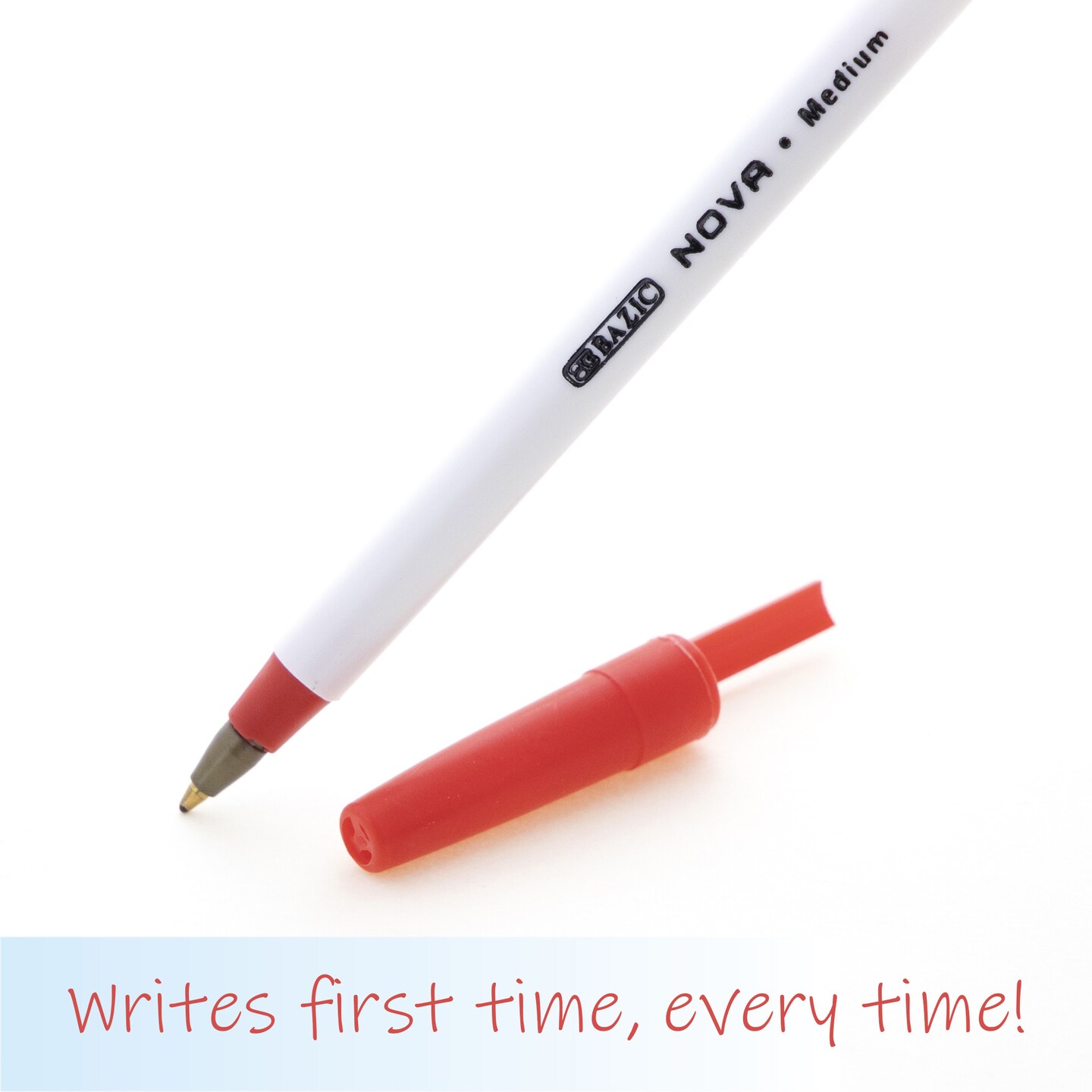 BAZIC Nova Assorted Color Stick Pen (12/Pack)