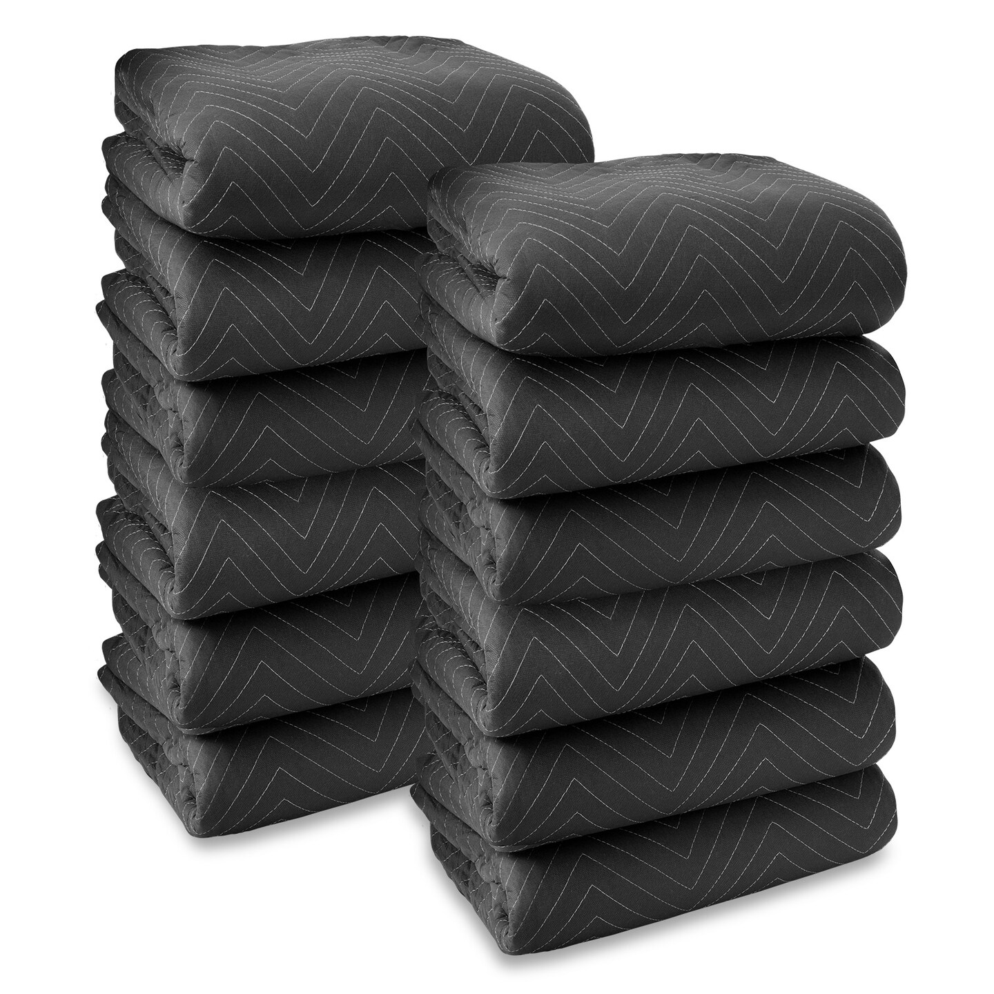 Sure-Max Moving &#x26; Packing Blankets - Heavy Duty Pro - 80&#x22; x 72&#x22; (90 lb/dz weight) - Professional Quilted Shipping Furniture Pads Black