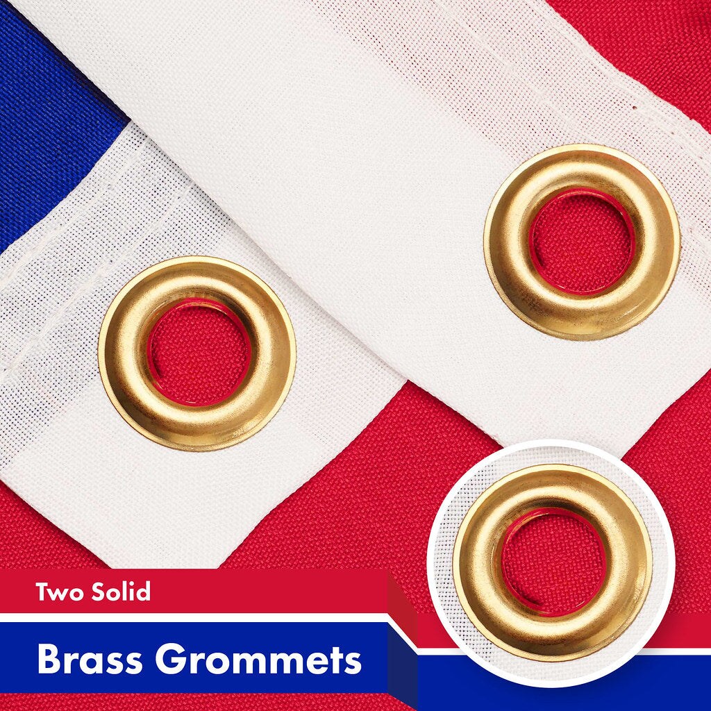 G128 Combo Pack: American USA Flag 3x5 Ft & Haiti Flag 3x5 Ft, Both Printed 150D Polyester, Indoor/Outdoor, Brass Grommets