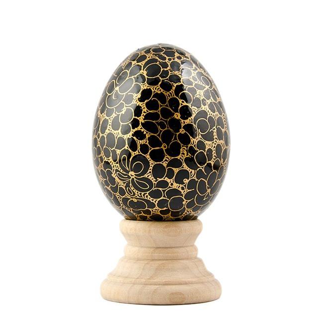 Golden Circles Hand Painted Wooden Easter Egg