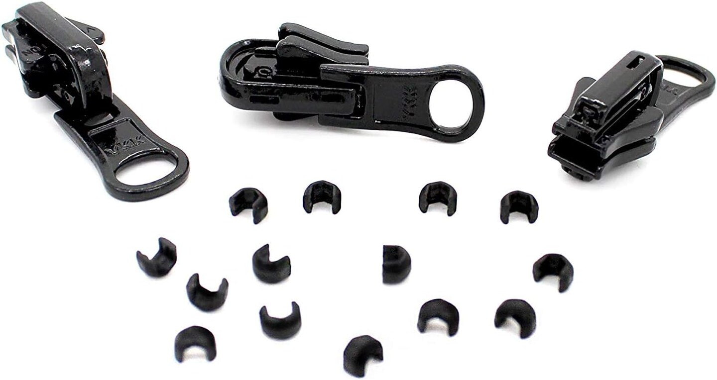 Zipper Repair Kit - #5 YKK Vislon Plastic Reversible Sliders - 3 Pulls Per Pack - Made in The United States
