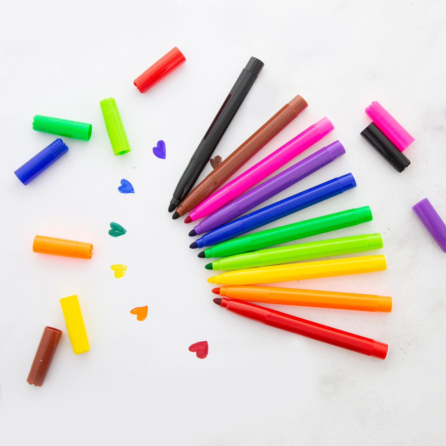 BAZIC Washable Markers Broad Line Jumbo 10 Colors