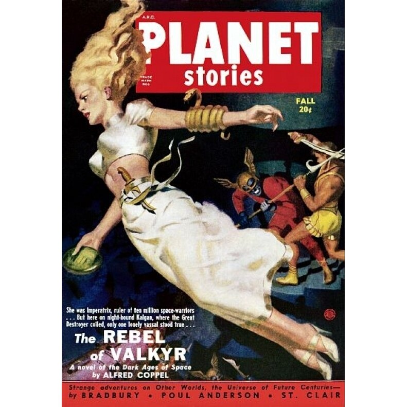 Vintage Sci Fi Planet Stories Rebel Of Valkyr Poster Print (18 X 24)
