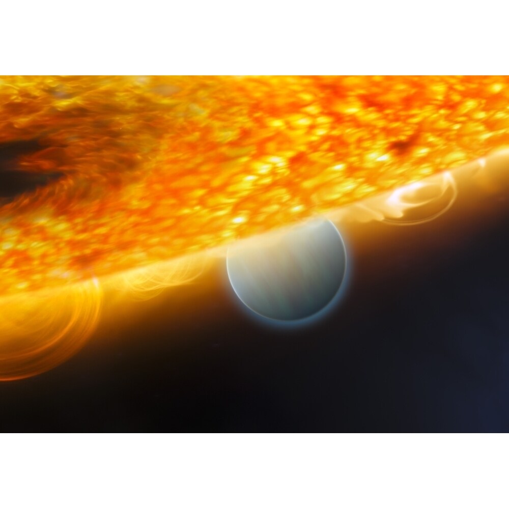 Posterazzi An artists impression of a Jupiter-size extrasolar planet being eclipsed by its parent star Poster Print
