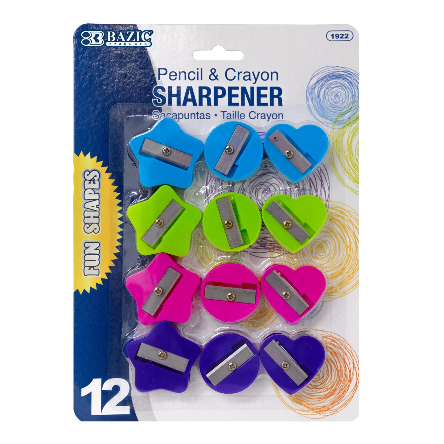 BAZIC Fun Shaped Pencil Sharpener (12/Pack)