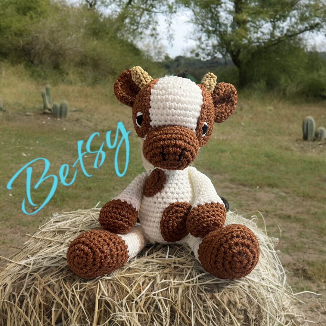 Betsy the Cow, Stuffed Animal, Toys, Crochet, Amigurumi