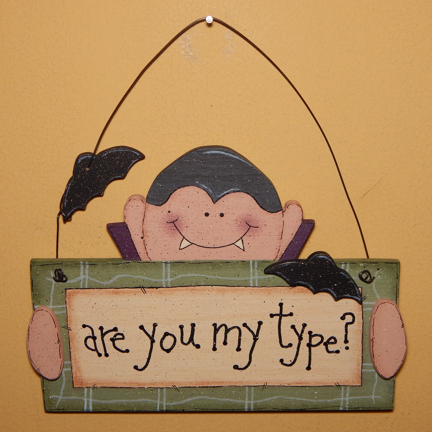 Primitive Halloween Decoration, Cute Vampire Decor, Wood Halloween Signs, Vampire Signs, Cute Halloween Decor, Dracula Halloween Door Hanger