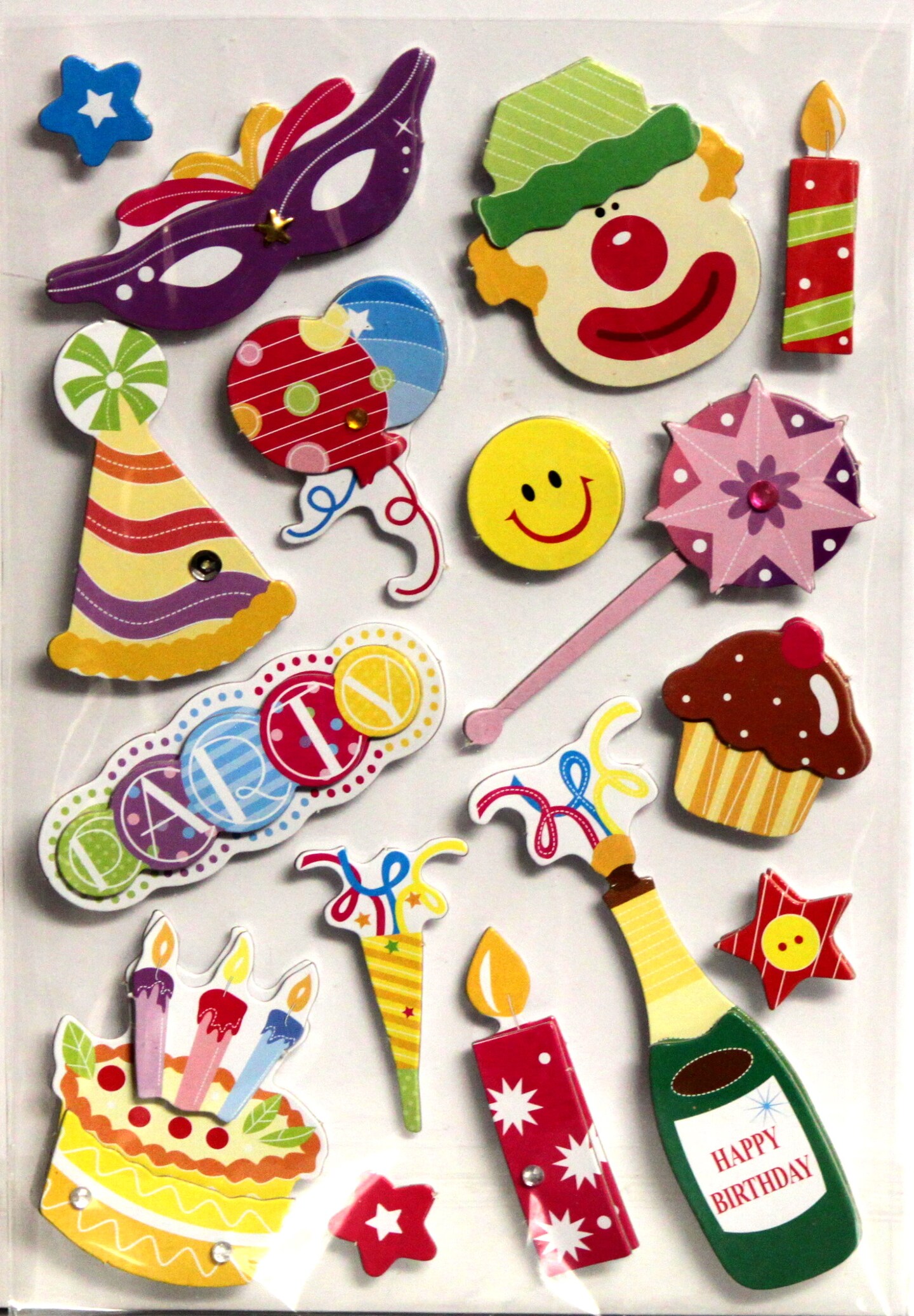 Designer Happy Birthday Dimensional Stickers