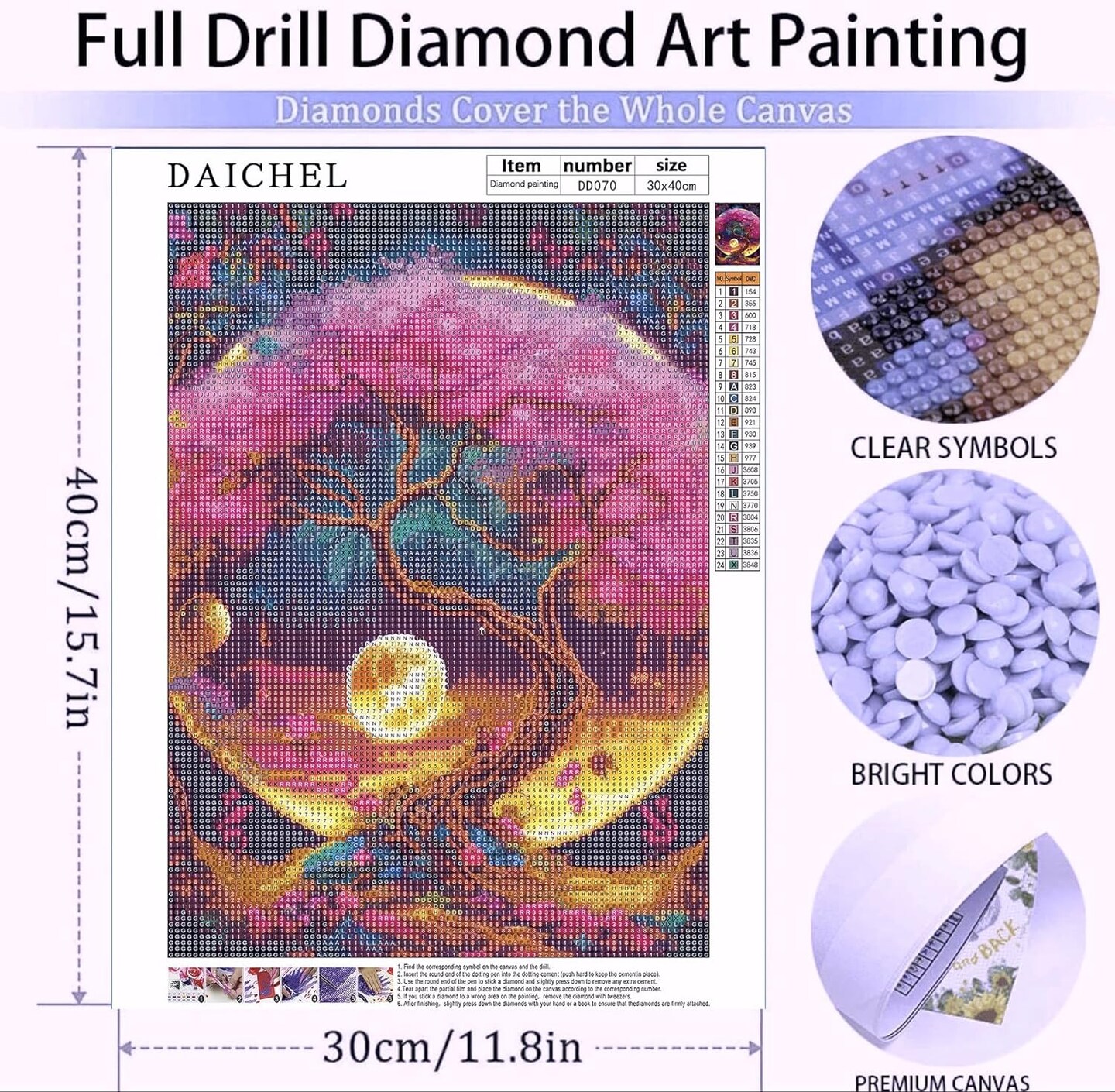 Tree of Life Diamond Art Painting Kits for Adults: Moon Tree Full Drill Diamond Dots Paintings for Beginners, Round 5D Paint with Diamonds Pictures. Gem Art Painting Kits: DIY Adult Crafts 12x16&#x22;