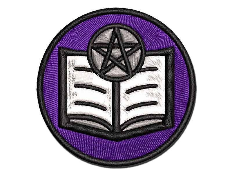 Book of Sorcery Witchcraft Magic Multi-Color Embroidered Iron-On or Hook &#x26; Loop Patch Applique