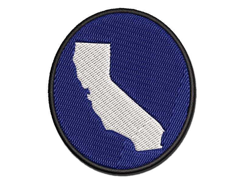 California State Silhouette Multi-Color Embroidered Iron-On or Hook &#x26; Loop Patch Applique
