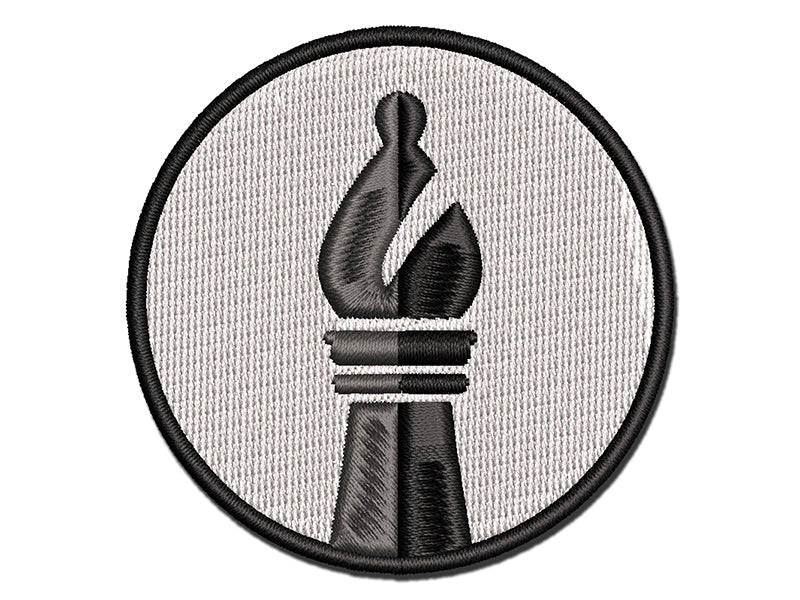 Chess Piece Black Bishop Multi-Color Embroidered Iron-On or Hook &#x26; Loop Patch Applique