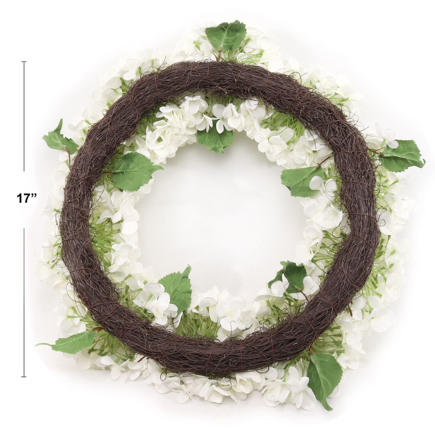 2-Pack: 24&#x22; White Hydrangea Wreath with Grapevine Ring by Floral Home&#xAE;