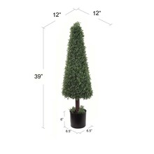 Stunning 39&#x22; Boxwood Cone Topiary - Add a Touch of Elegance to Your Home