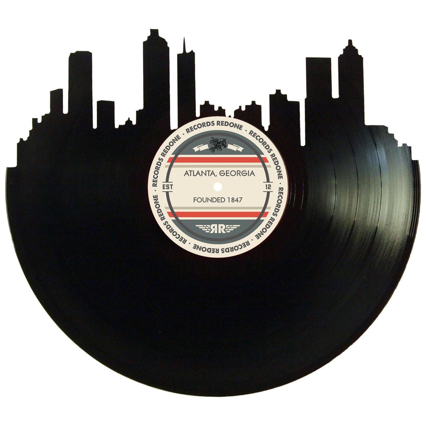 Atlanta Skyline Vinyl Record Wall Art - Home, Office or Gallery Wall ...