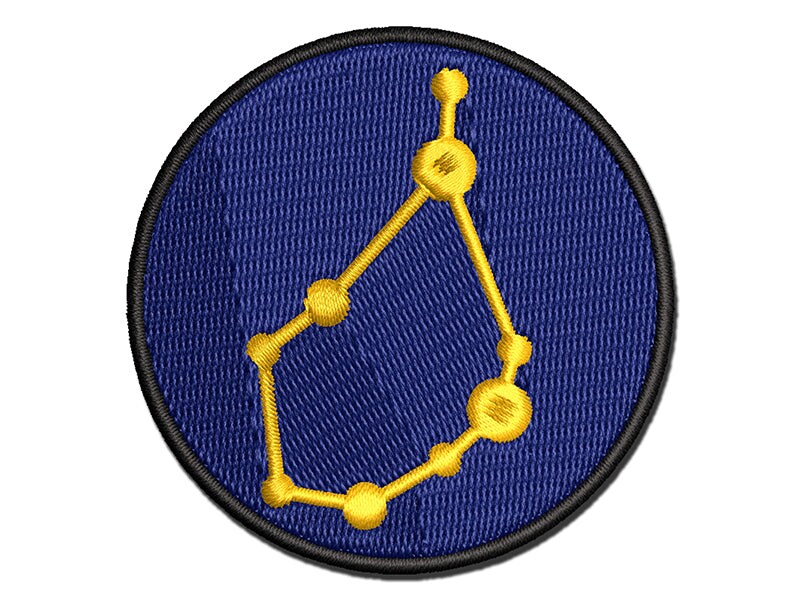 Capricorn Zodiac Star Constellations Multi-Color Embroidered Iron-On or Hook &#x26; Loop Patch Applique