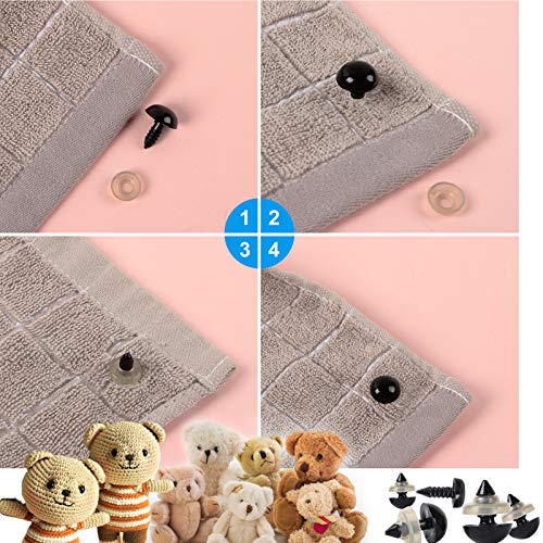 566PCS Safety Eyes and Noses for Amigurumi, Stuffed Crochet Eyes with Washers, Craft Doll Eyes and Nose for Teddy Bear, Crochet Toy, Stuffed Doll and Plush Animal (Various Sizes)