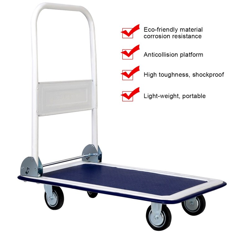 330 lbs Platform Cart Dolly Foldable Warehouse Push Hand Truck