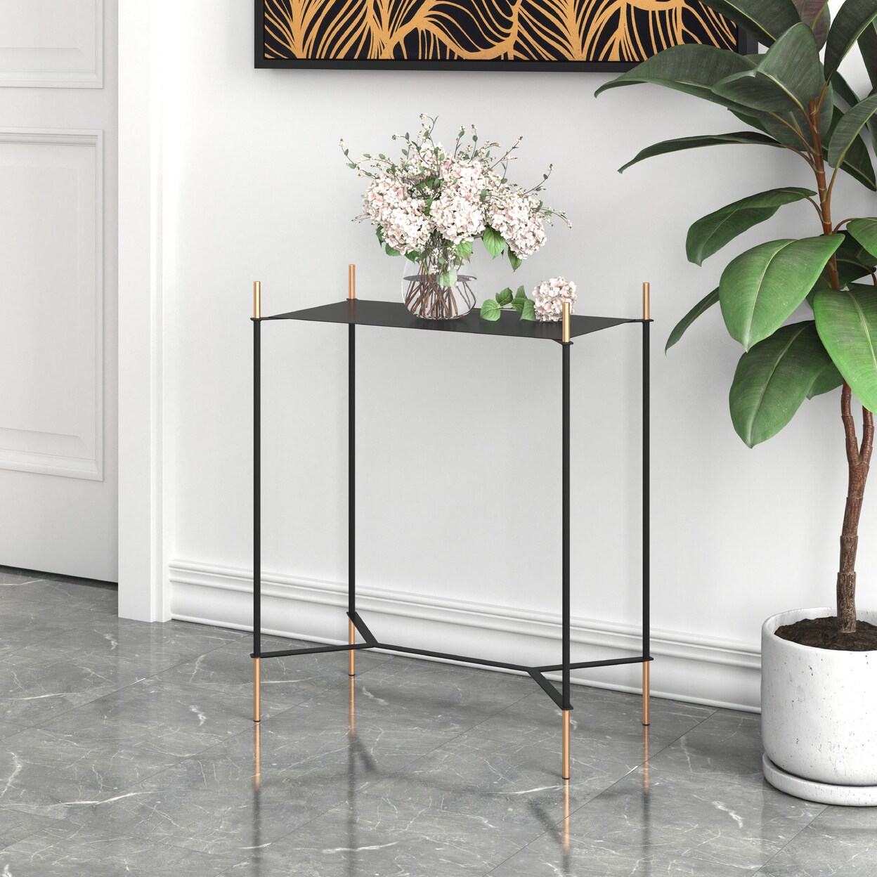 Zuo Modern Austin Side Table Black and Gold
