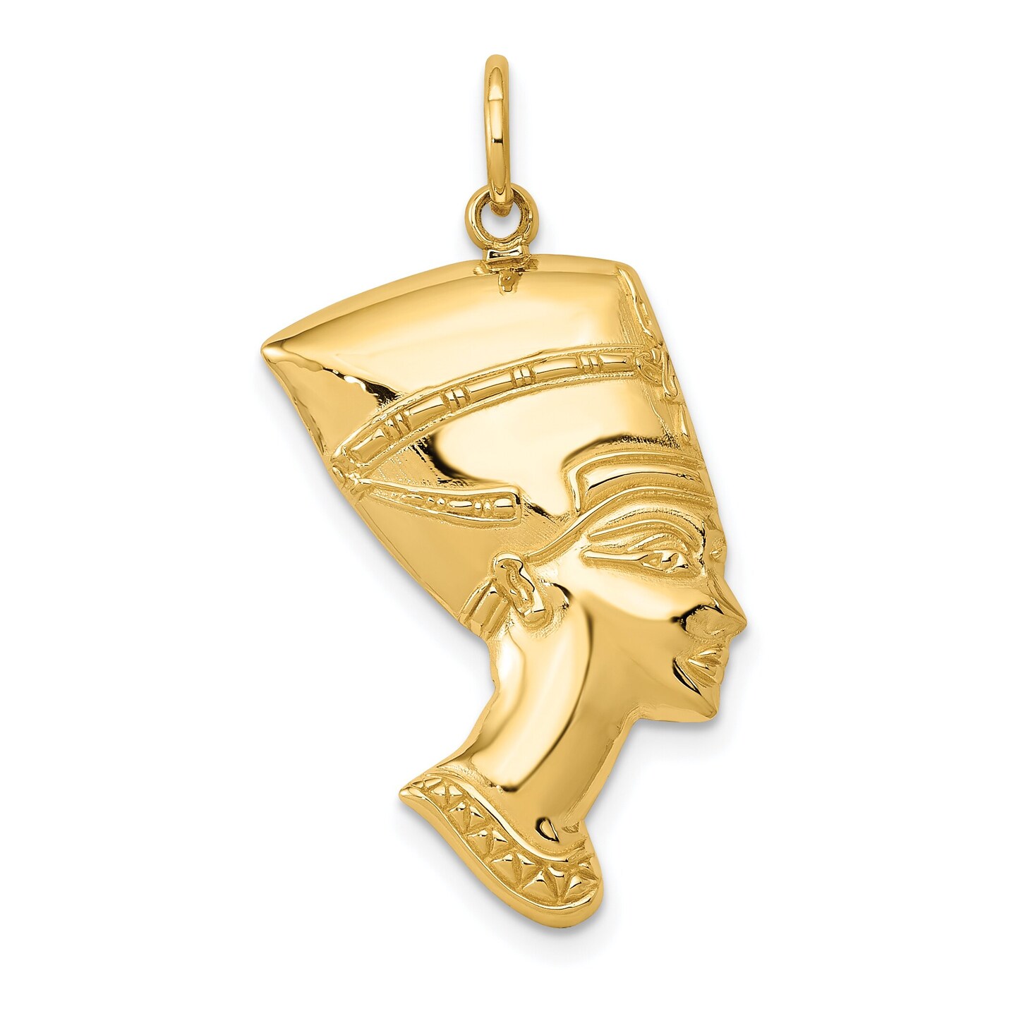 14K Gold Nefertiti Charm Pendant Jewelry 30.5 x 16 mm
