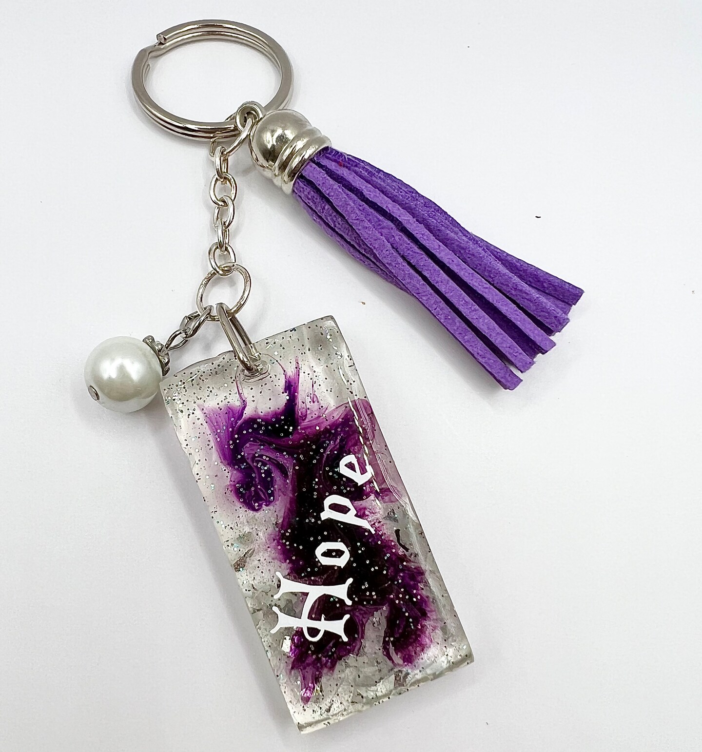 Keychain, resin keychain, resin key holder, keychain with charms, inspirational  keychain