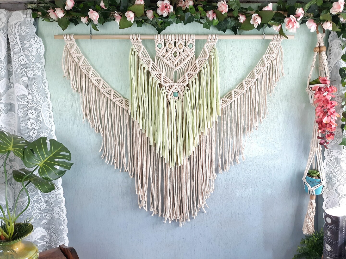Large Macrame Wall Hanging, Wallhanging Macrame, Over Bed Wall Art