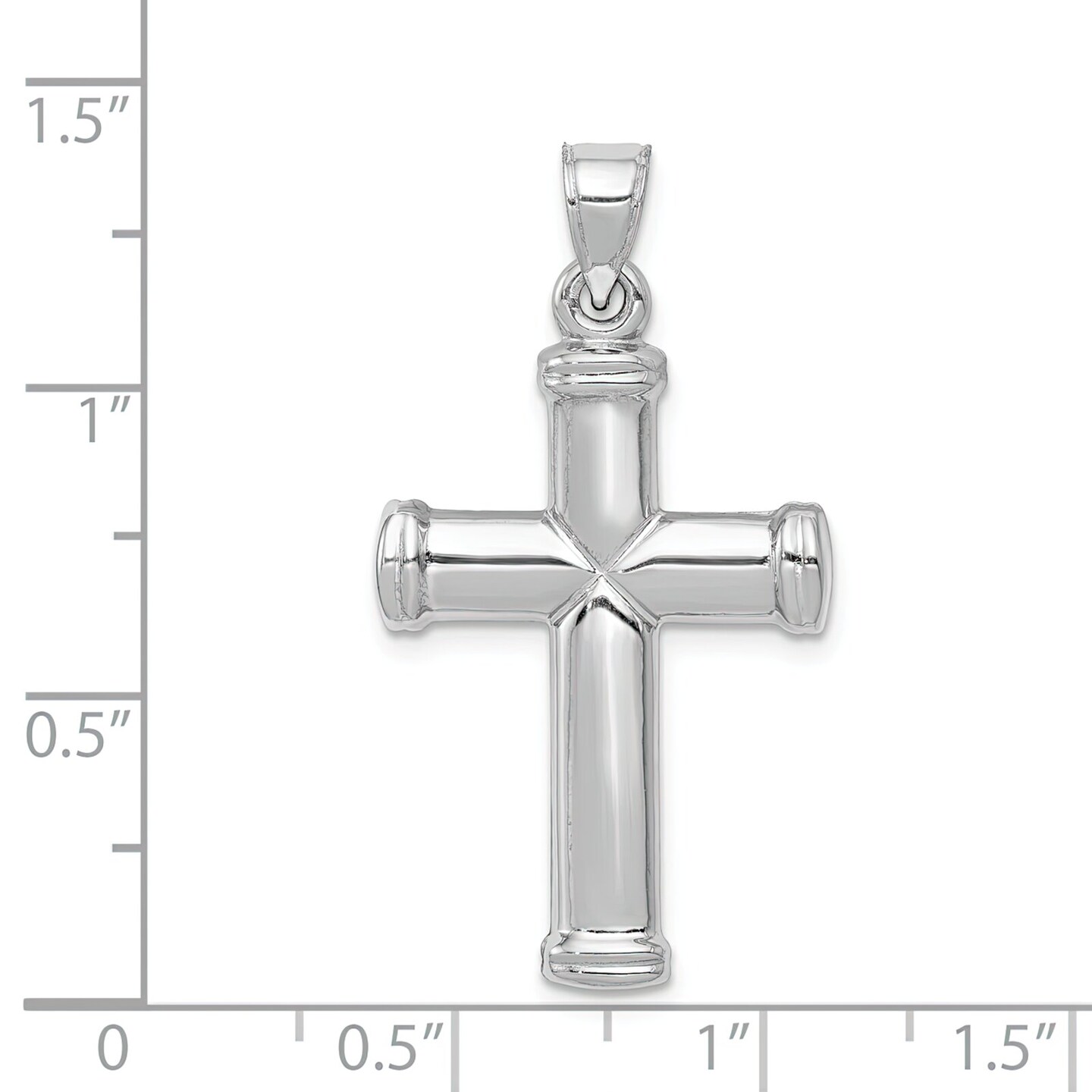 14K White Gold Cross Pendant Charm Jewelry Religious 34mm x 19mm
