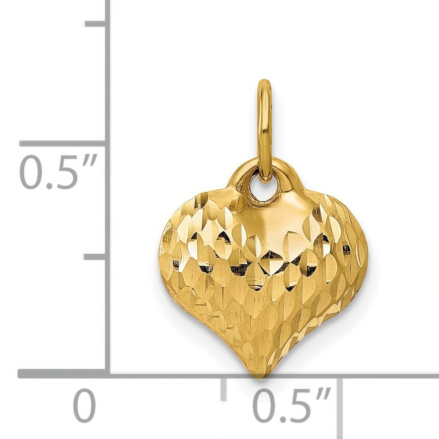 14K Gold Puffed Heart Charm Jewelry FindingKing