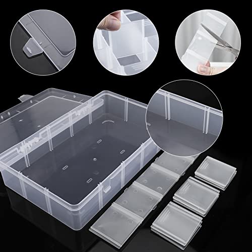 15 Large Grids Plastic Organizer Box with Dividers, Exptolii Clear Compartment Container Storage for Washi Tapes Beads Crafts Jewelry Fishing Tackles, Size 11 x 6.3 x 2.2 in