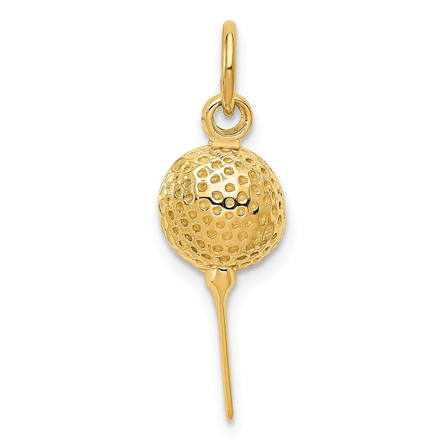 14K Gold Golf Ball Charm Pendant Jewelry 24 x 8 mm