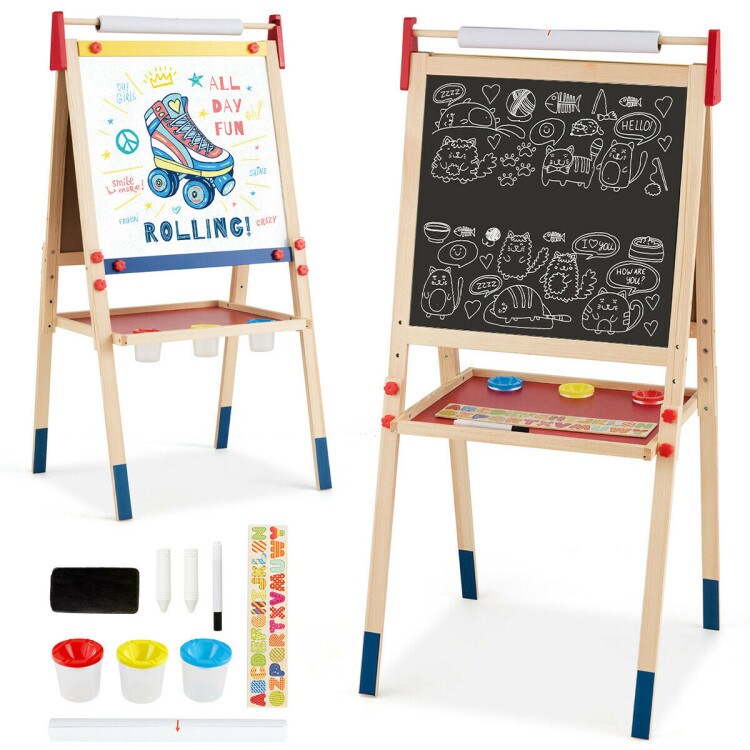 All-in-One Wooden Height Adjustable Kid's Art Easel