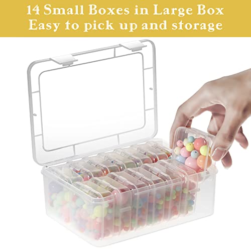 Mathtoxyz Bead Organizer Box, 31Pcs Small Bead Organizers and Storage  Plastic Cases Mini Clear Bead Storage Containers Boxes with Hinged Lid and