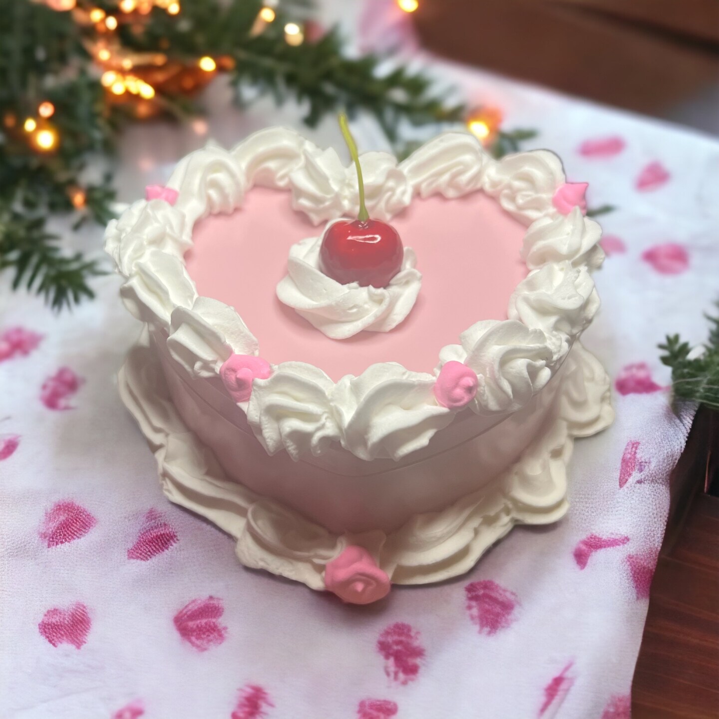 Heart shaped fake cake