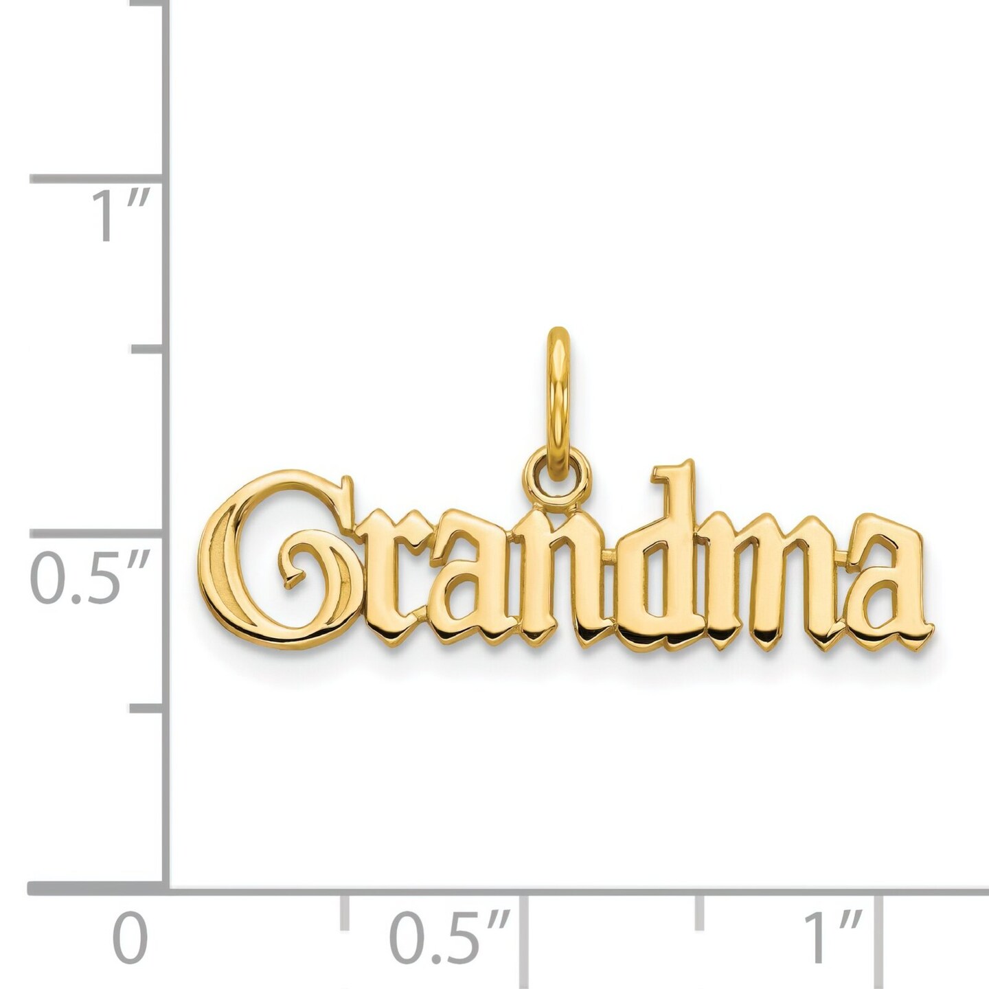14K Yellow Gold Grandma Charm Grandmother Pendant Jewerly 11mm x 25mm