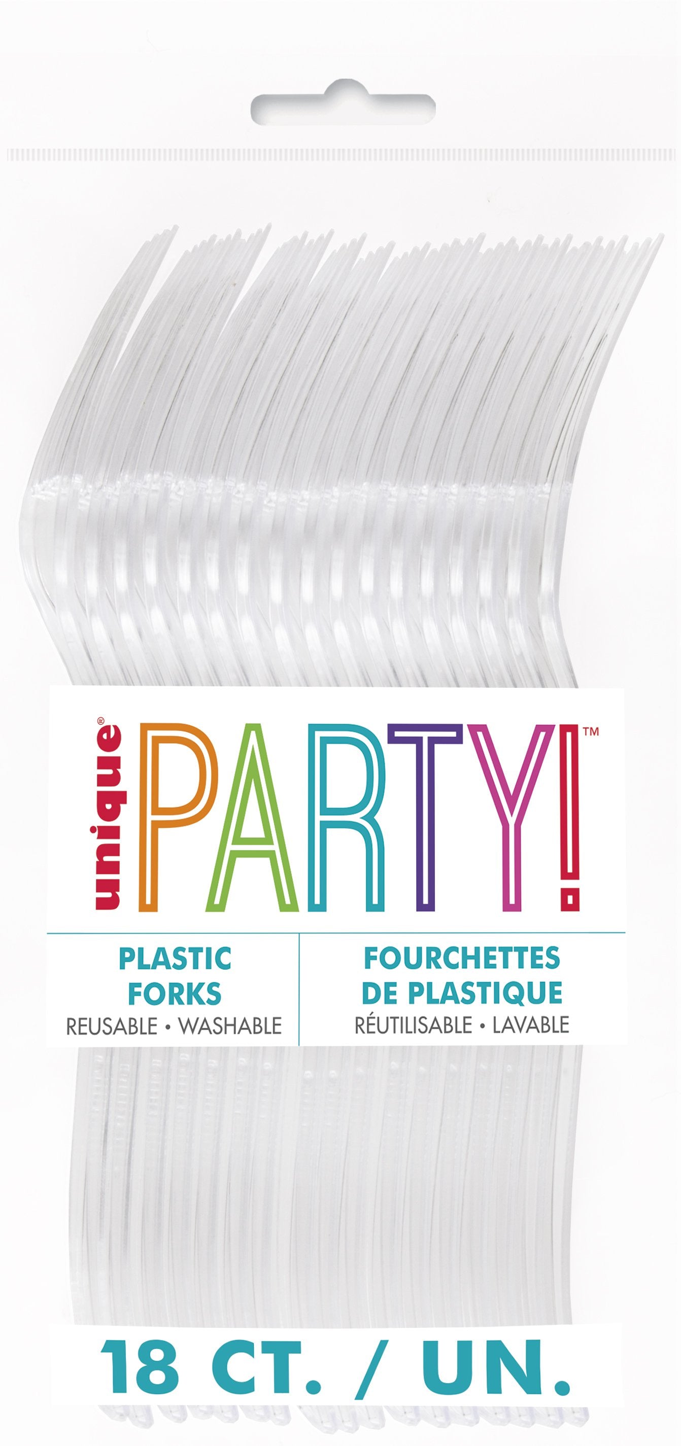 Clear Solid Plastic Forks - 18ct