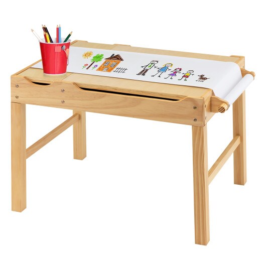 Kids Multi Activity Play Table Wooden Building Block Desk with