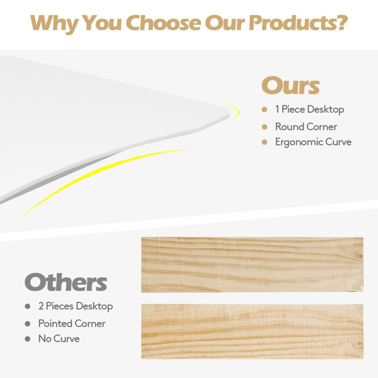 Height Adjustable Computer Standing Desk with 4 Universal Casters and I Shaped Base