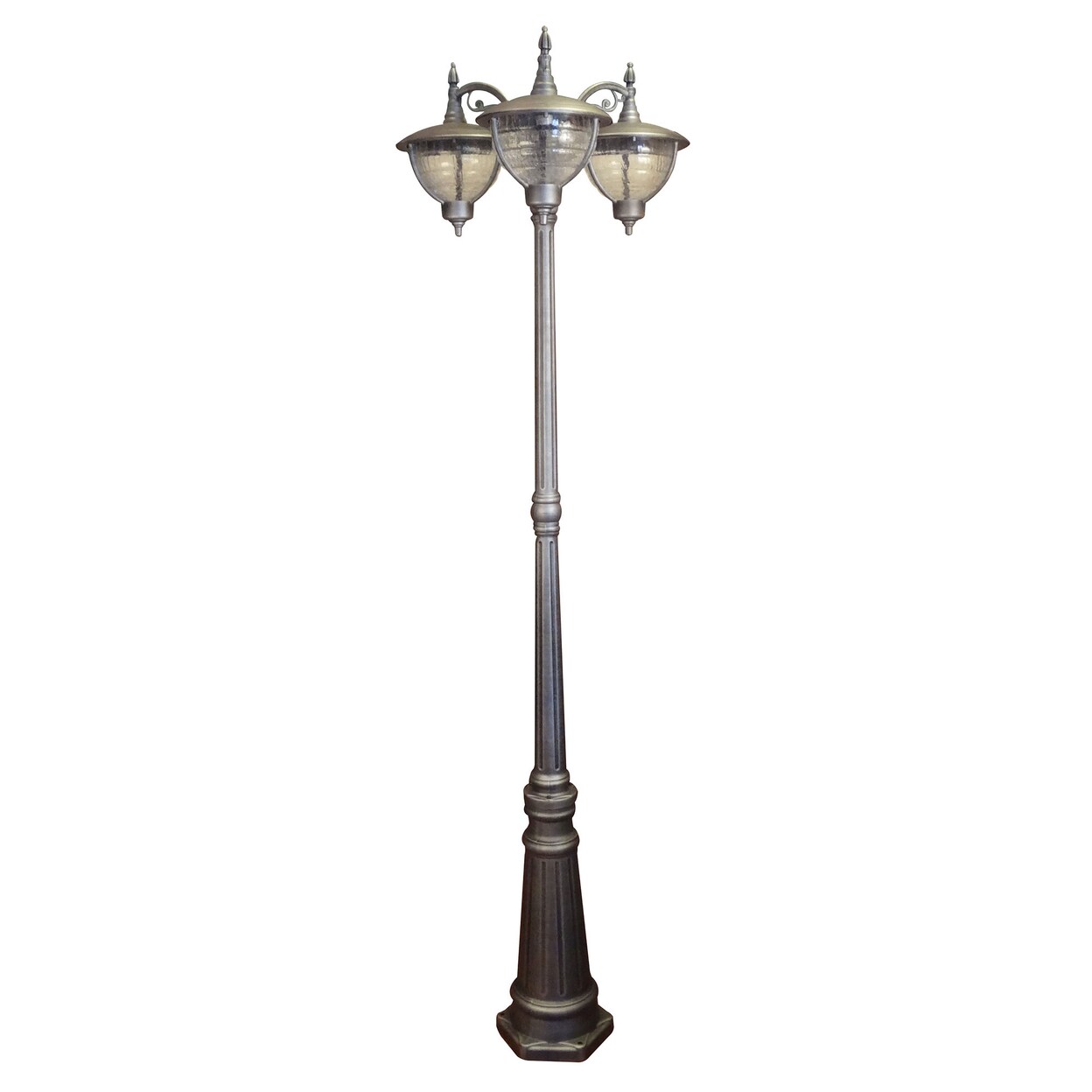 Special Lite Products Home Decorative Vista F-2910-TRI-506-SW Medium Post Mount Light - Swedish Silver