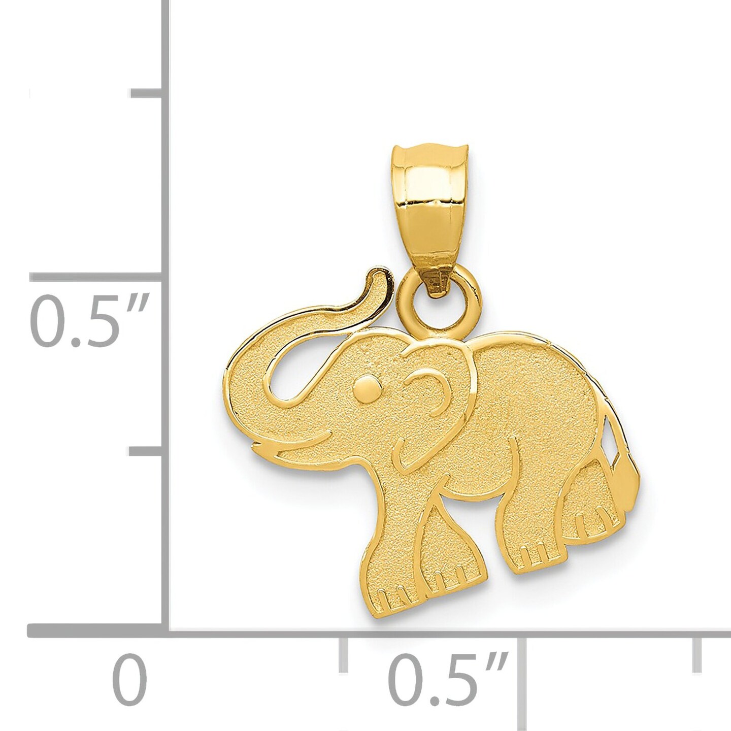 14K Gold Elephant Charm Pendant Jewelry 16 x 8 mm