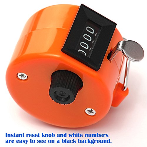 Pack of 6 Color Hand Held Tally Counter 4 Digit Mechanical Palm Clicker Counter - Assorted Color Handheld Tally Counter for Lap/Sport/Coach/School/Event