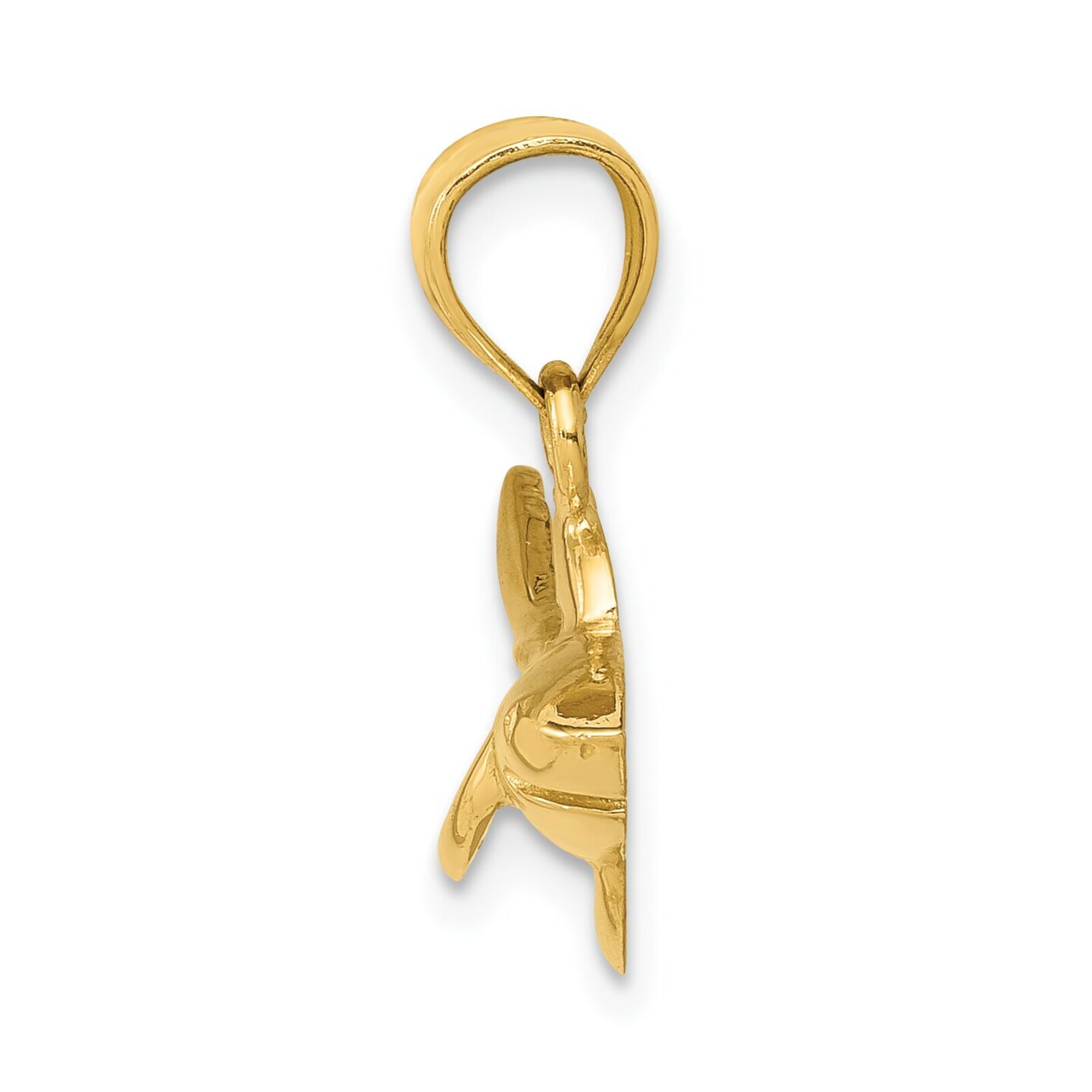 14K Gold Shark Pendant Charm Jewelry 18 x 24 mm