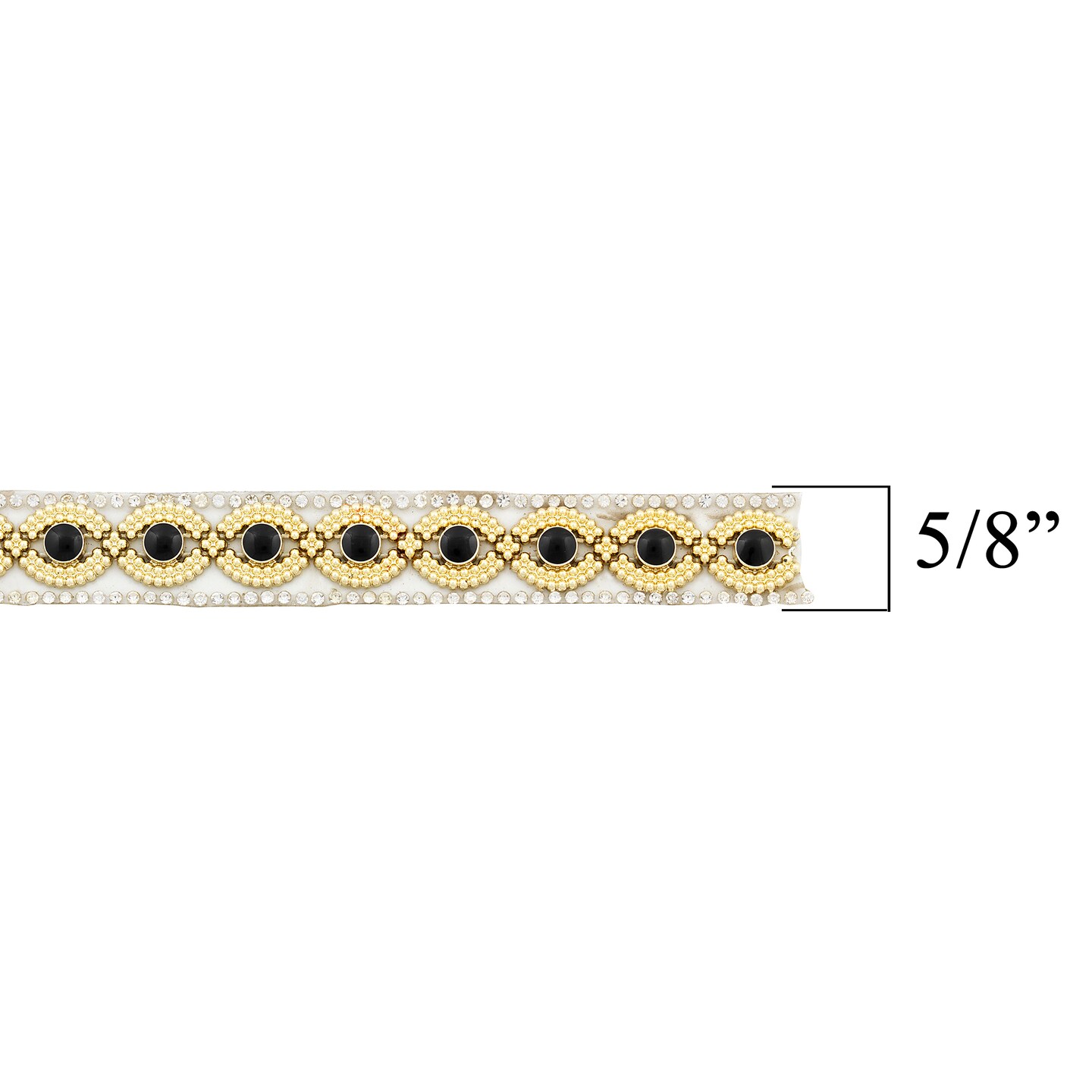Tania 5/8&#x22;  Rhinestone Beaded Iron-On Trim